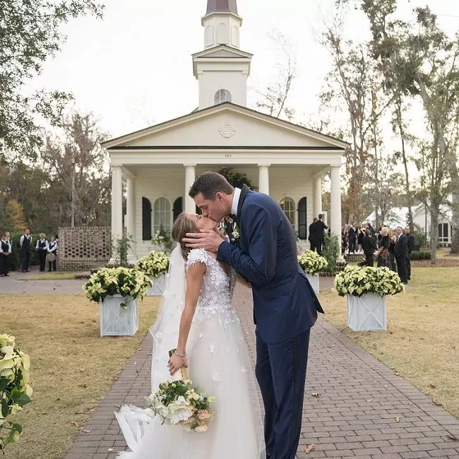 John Isner and his wife Madison McKinley Isner at their Bluffton, South Carolina wedding