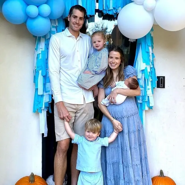 John Isner with his wife Madison McKinley and their three kids Hunter Grace, John Hobbs, and James ‘Mack’ McKinley