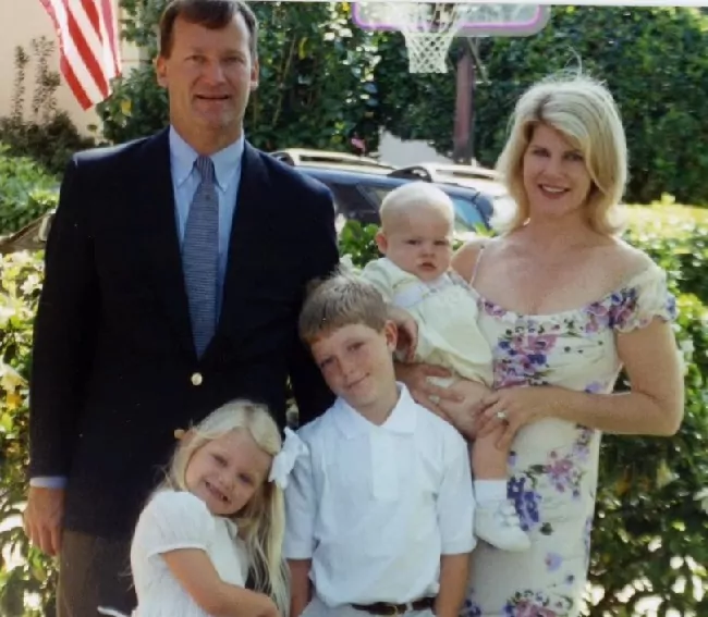 Kelly Ring with her husband Ed Bulleit, and their three kids Clark, Raleigh, and Kendall